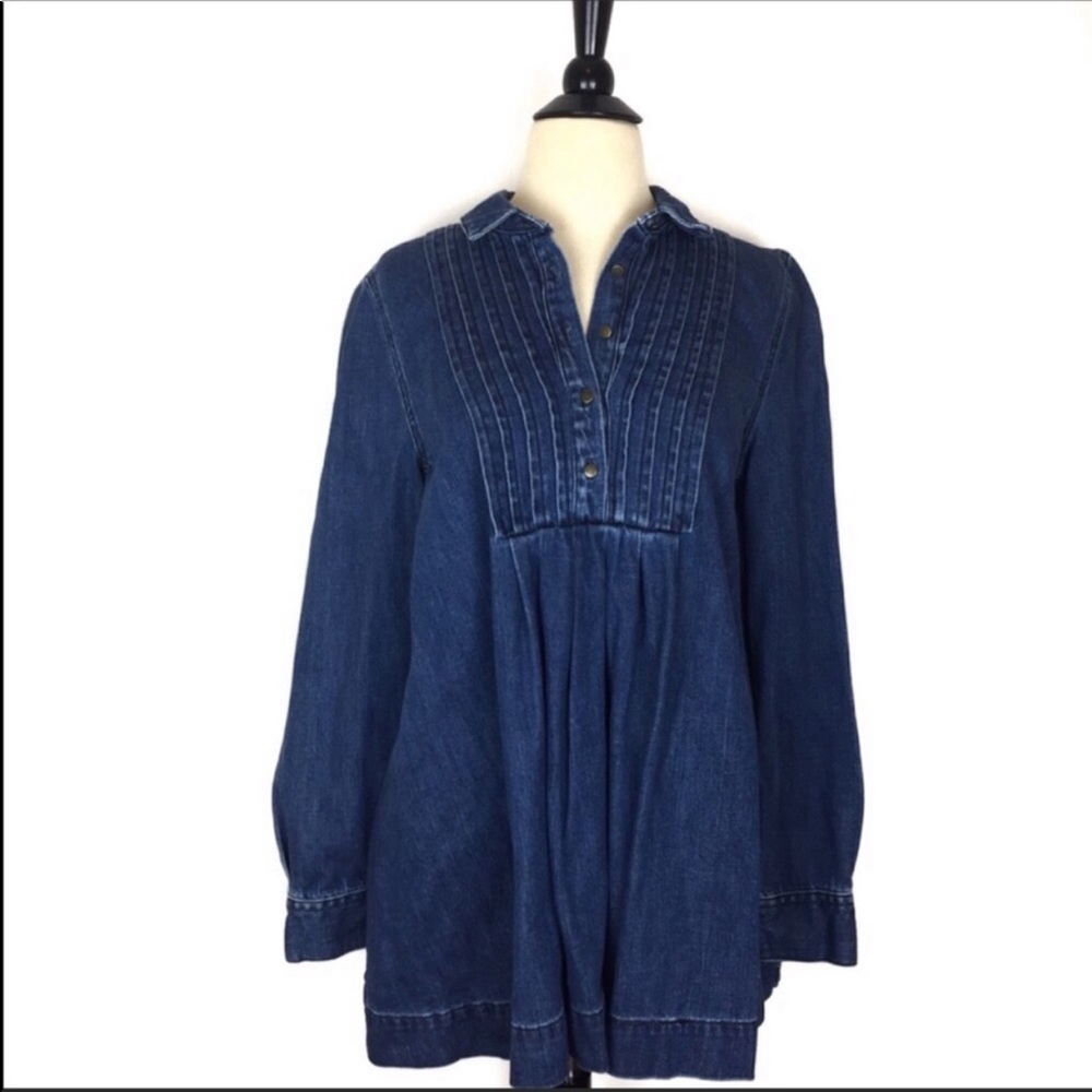 Free People Oversized Denim Shirt